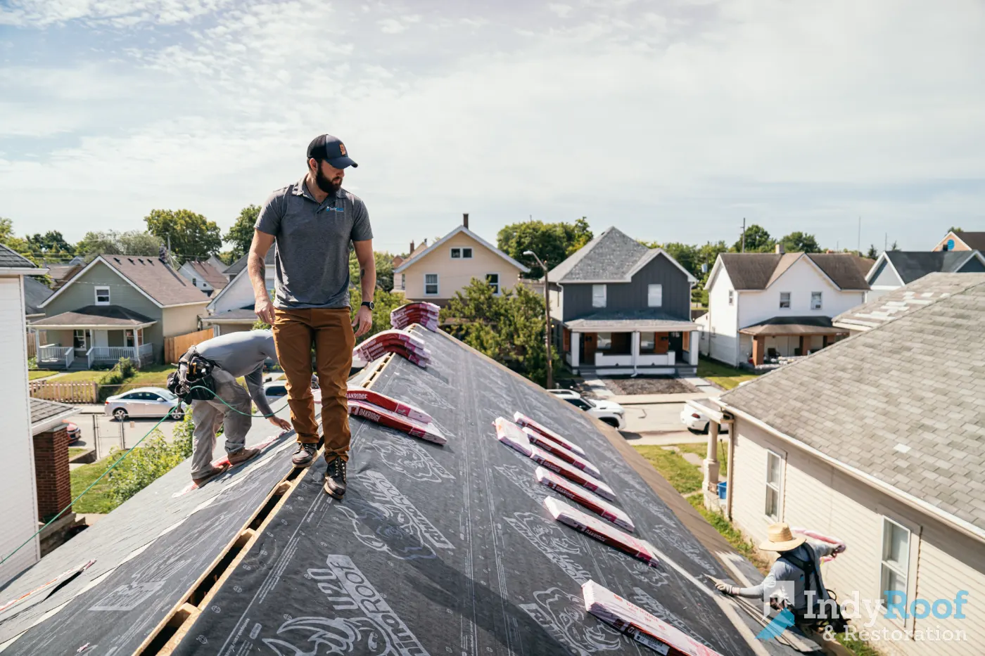 Emergency tarping on a Harbour Trees roof